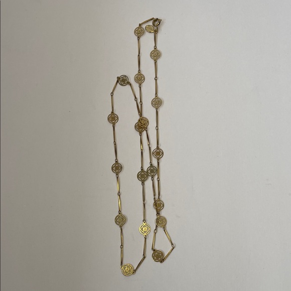 Avon Jewelry - Vintage 1977 AVON Gold Filigree Link Necklace.  24”